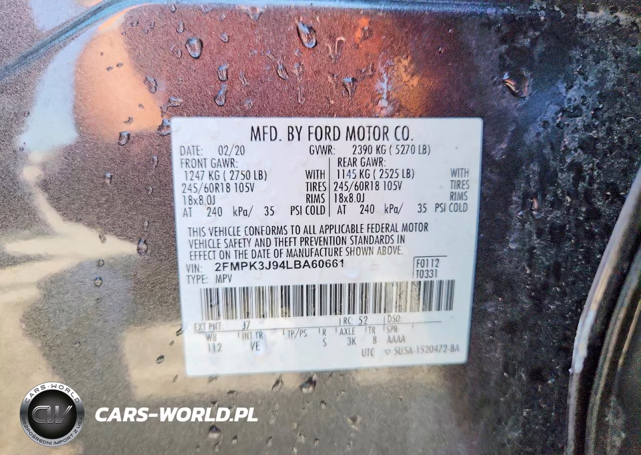 2020 Ford Edge Sel VIN:2FMPK3J94LBA60661 - 12