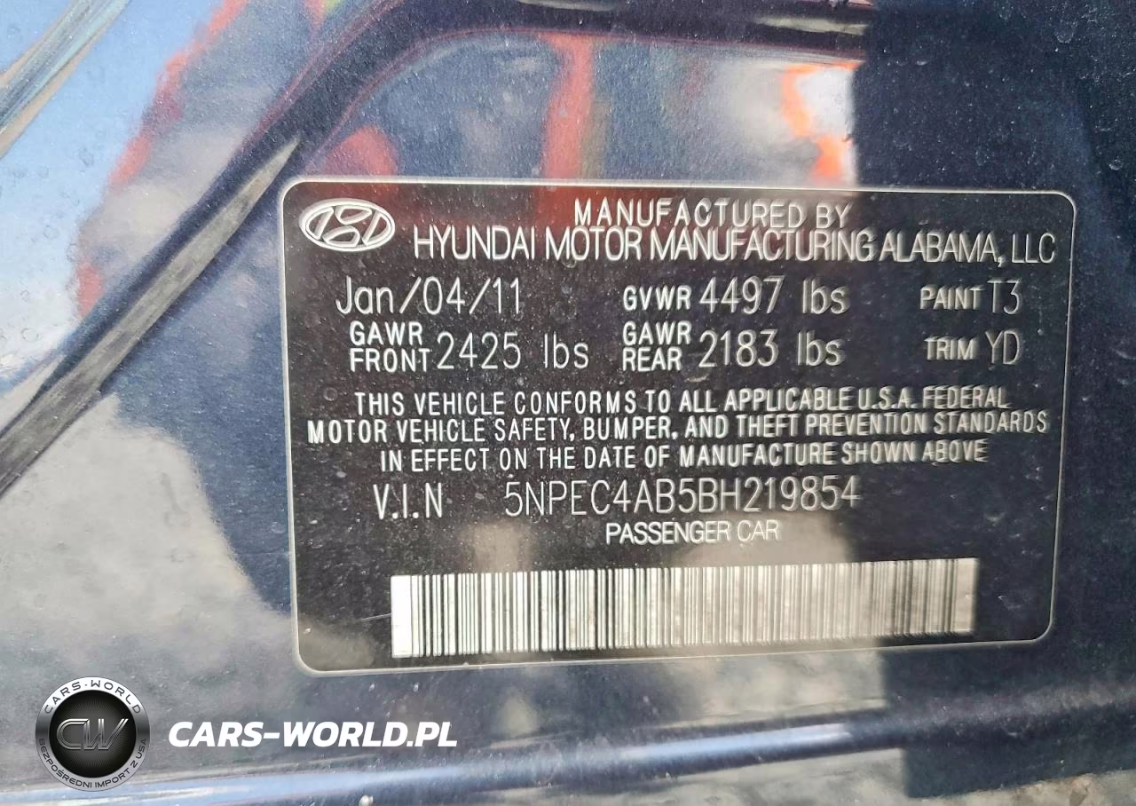 2011 Hyundai Sonata Limited 2.0T VIN:5NPEC4AB5BH219854 - 12