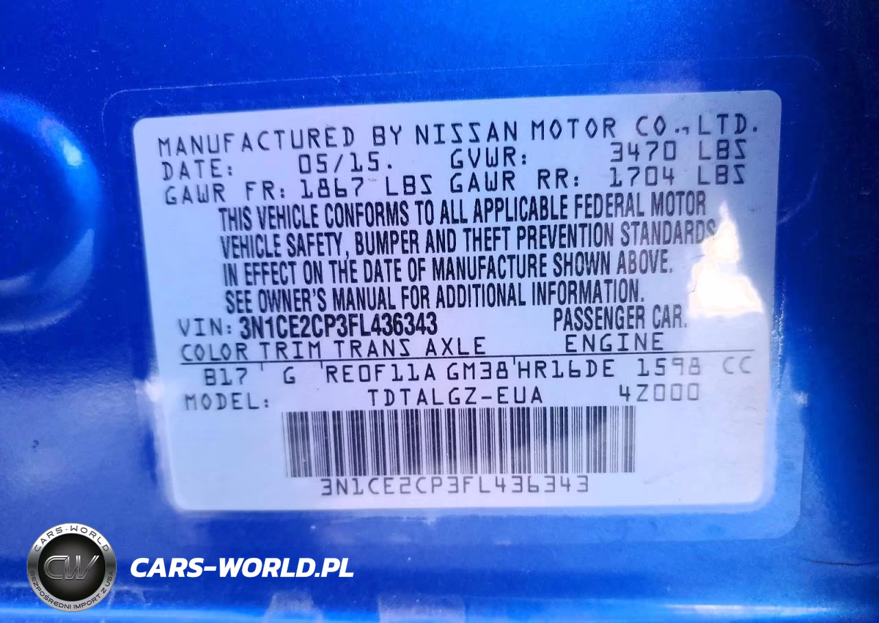 2015 Nissan Versa Note Sr VIN:3N1CE2CP3FL436343 - 12