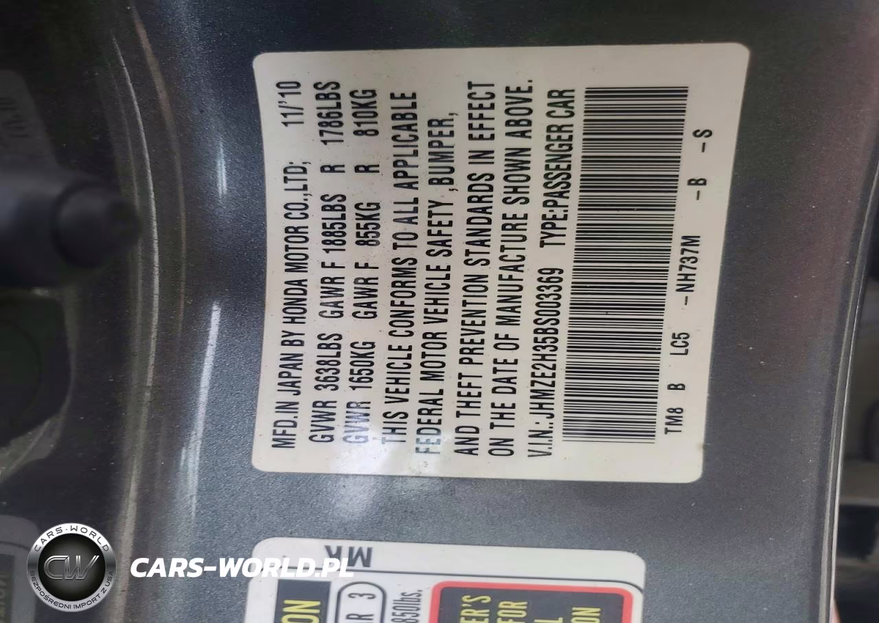 2011 Honda Insight VIN:JHMZE2H35BS003369 - 13