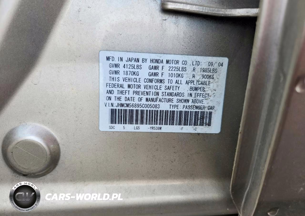 2005 Honda Accord Ex VIN:JHMCM56895C005083 - 12