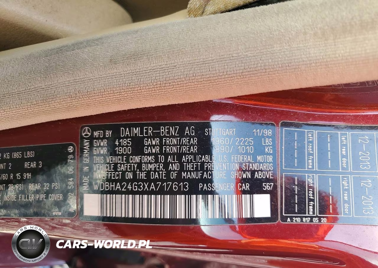 1999 Mercedes-Benz C 230 VIN:WDBHA24G3XA717613 - 12