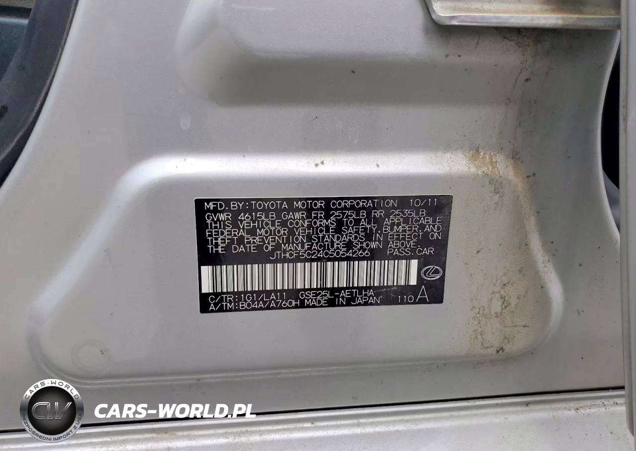 2012 Lexus Is 250 VIN:JTHCF5C24C5054266 - 13