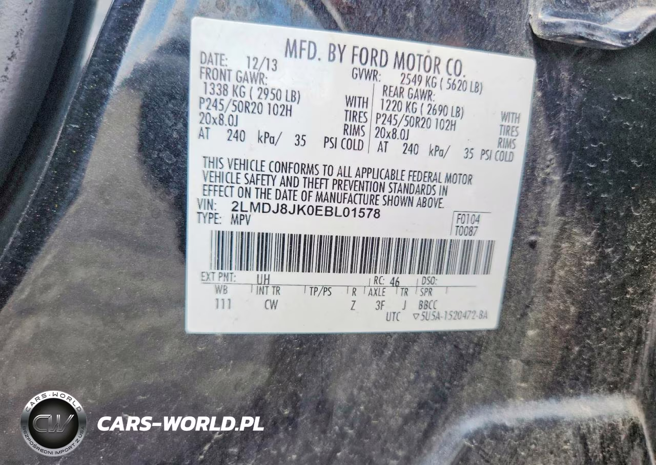 2014 Lincoln Mkx VIN:2LMDJ8JK0EBL01578 - 13