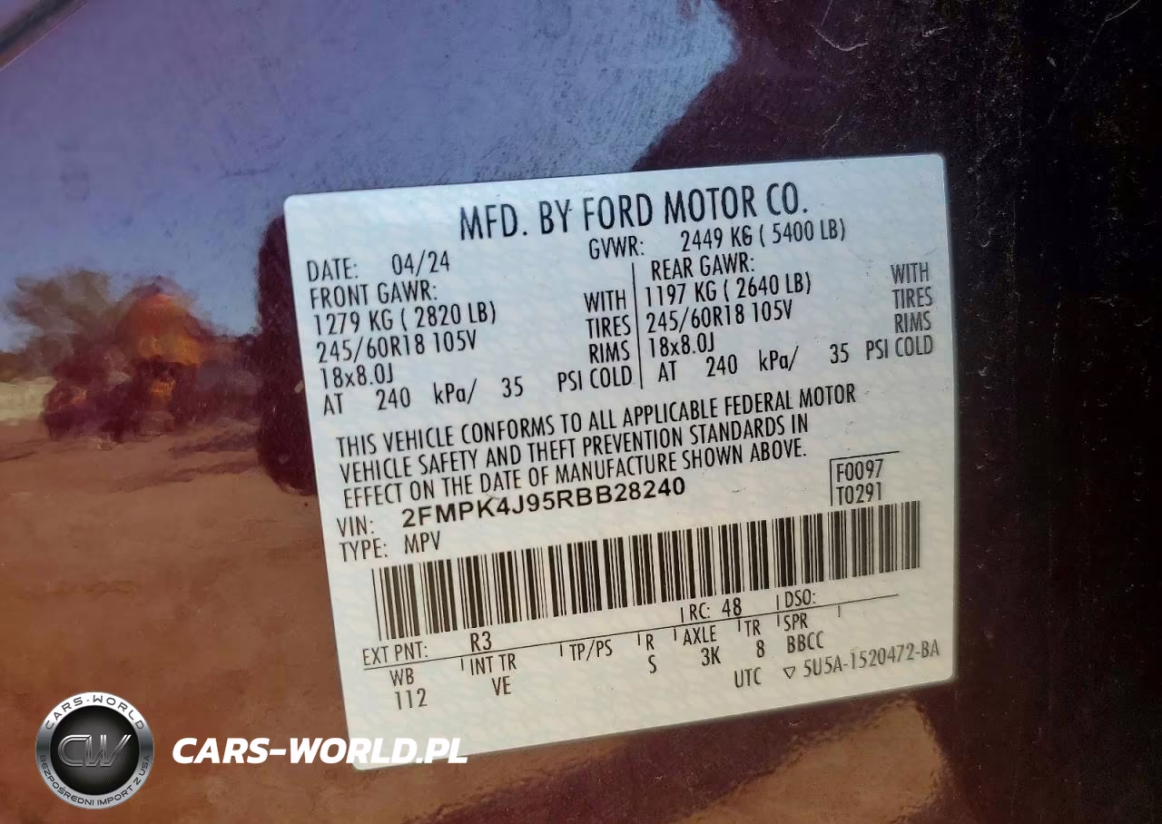 2024 Ford Edge Sel VIN:2FMPK4J95RBB28240 - 13
