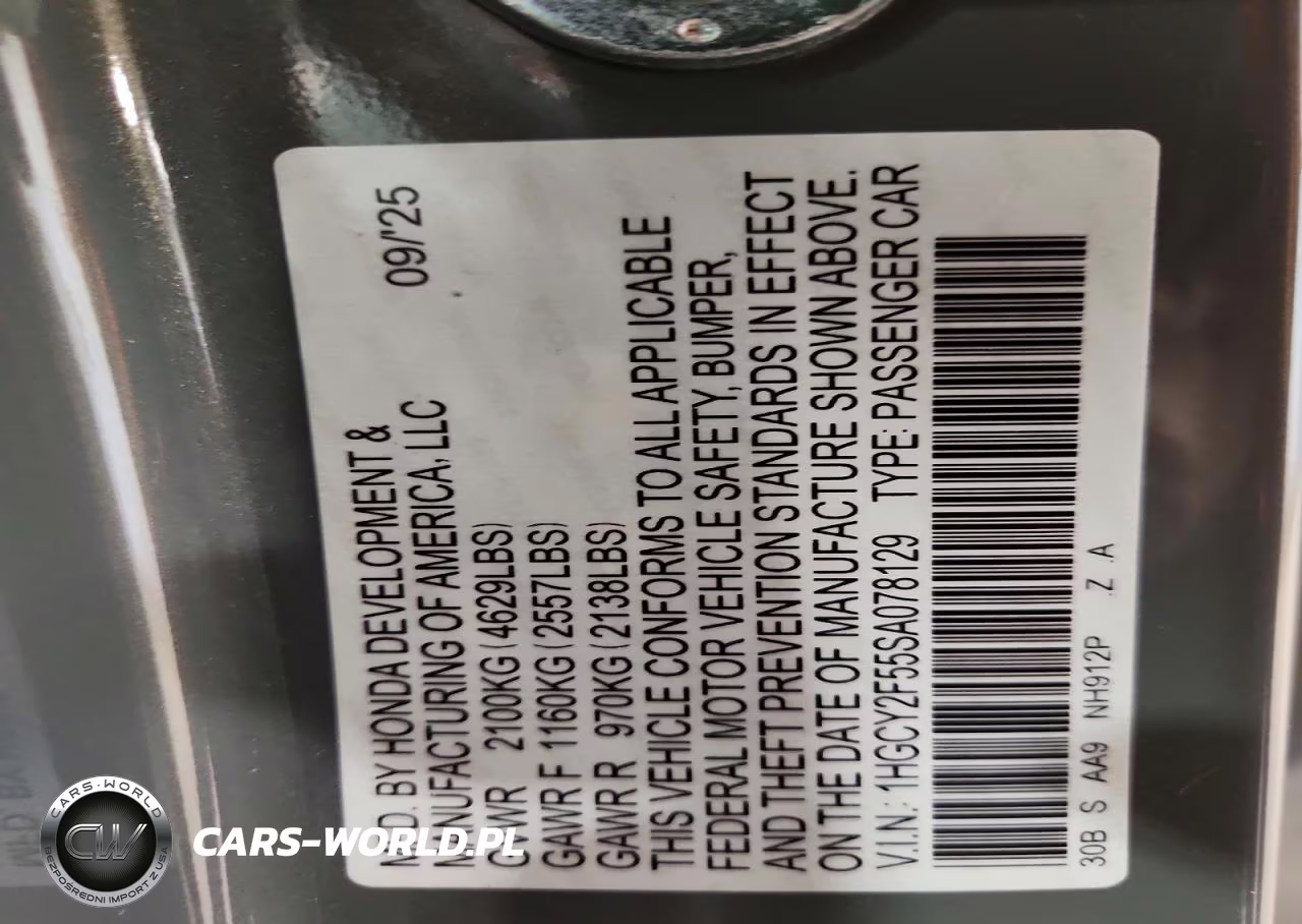 2025 Honda Accord Hybrid Sport VIN:1HGCY2F55SA078129 - 12