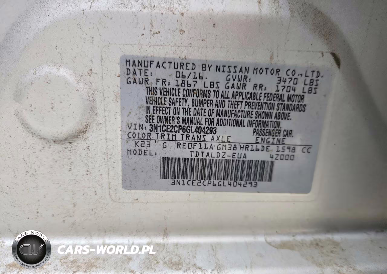 2016 Nissan Versa Note S VIN:3N1CE2CP6GL404293 - 13