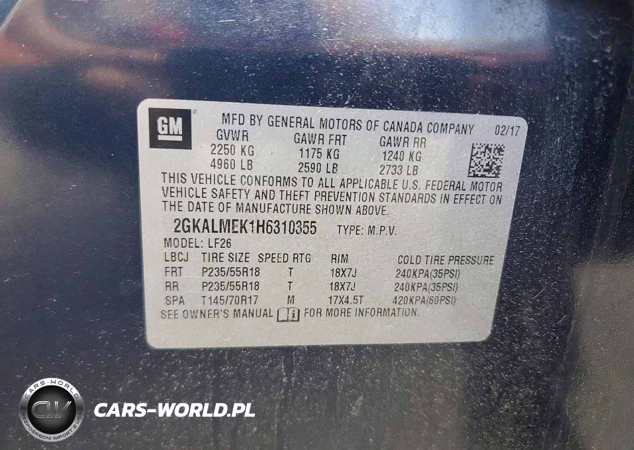 2017 GMC Terrain Sle VIN:2GKALMEK1H6310355 - 13