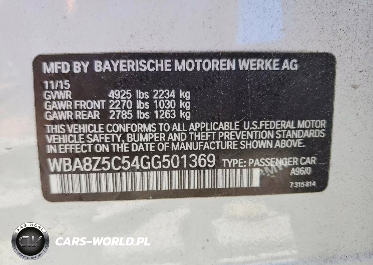 2016 BMW 328 Xigt Sulev VIN:WBA8Z5C54GG501369 - 13
