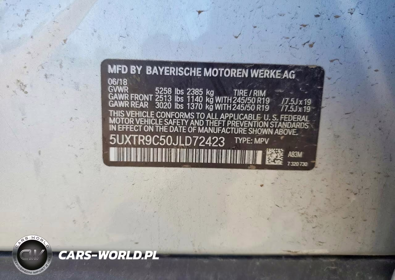 2018 BMW X3 xDrive30I VIN:5UXTR9C50JLD72423 - 13