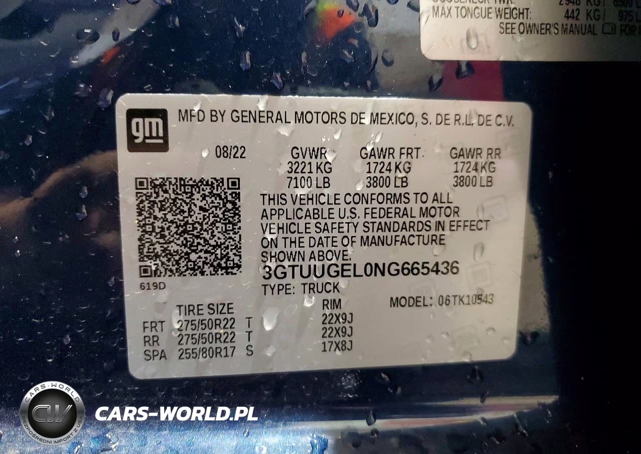 2022 GMC Sierra K1500 Denali VIN:3GTUUGEL0NG665436 - 12