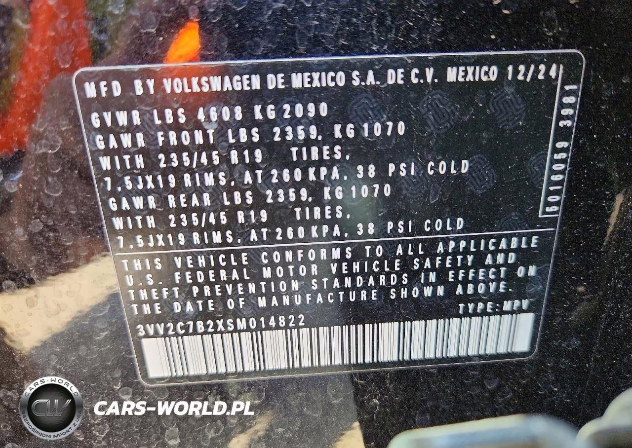 2025 Volkswagen Taos Se Black VIN:3VV2C7B2XSM014822 - 12