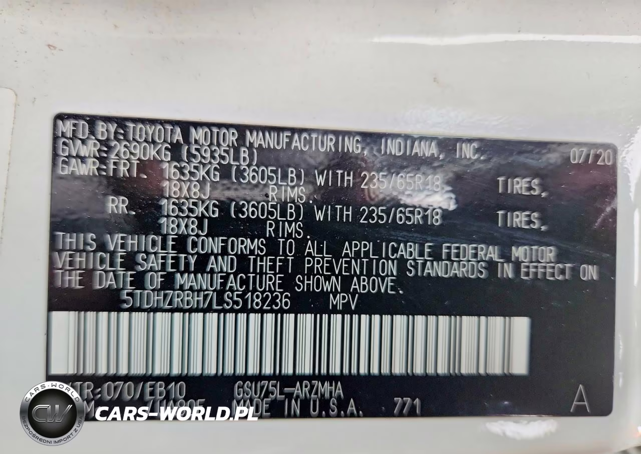 2020 Toyota Highlander Xle VIN:5TDHZRBH7LS518236 - 13
