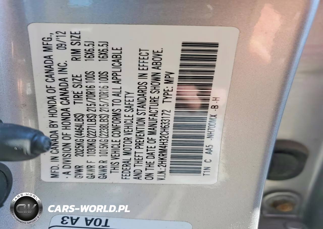 2012 Honda Cr-V Lx VIN:2HKRM4H32CH633172 - 13
