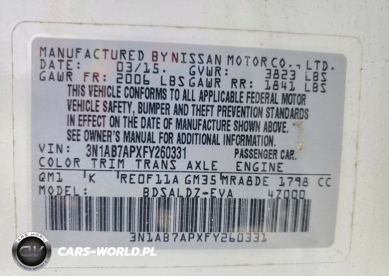 2015 Nissan Sentra Sv VIN:3N1AB7APXFY260331 - 13
