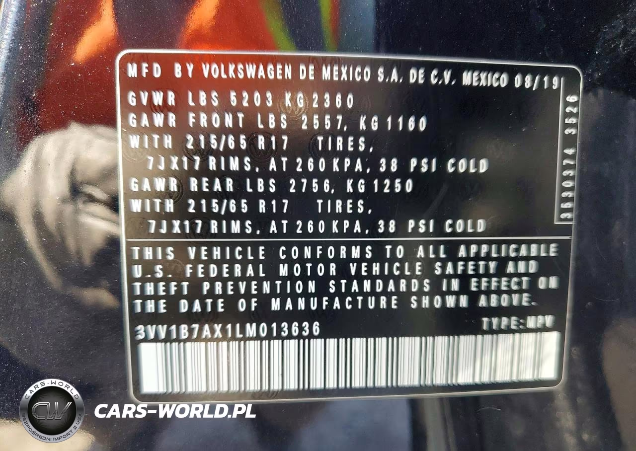 2020 Volkswagen Tiguan S VIN:3VV1B7AX1LM013636 - 13