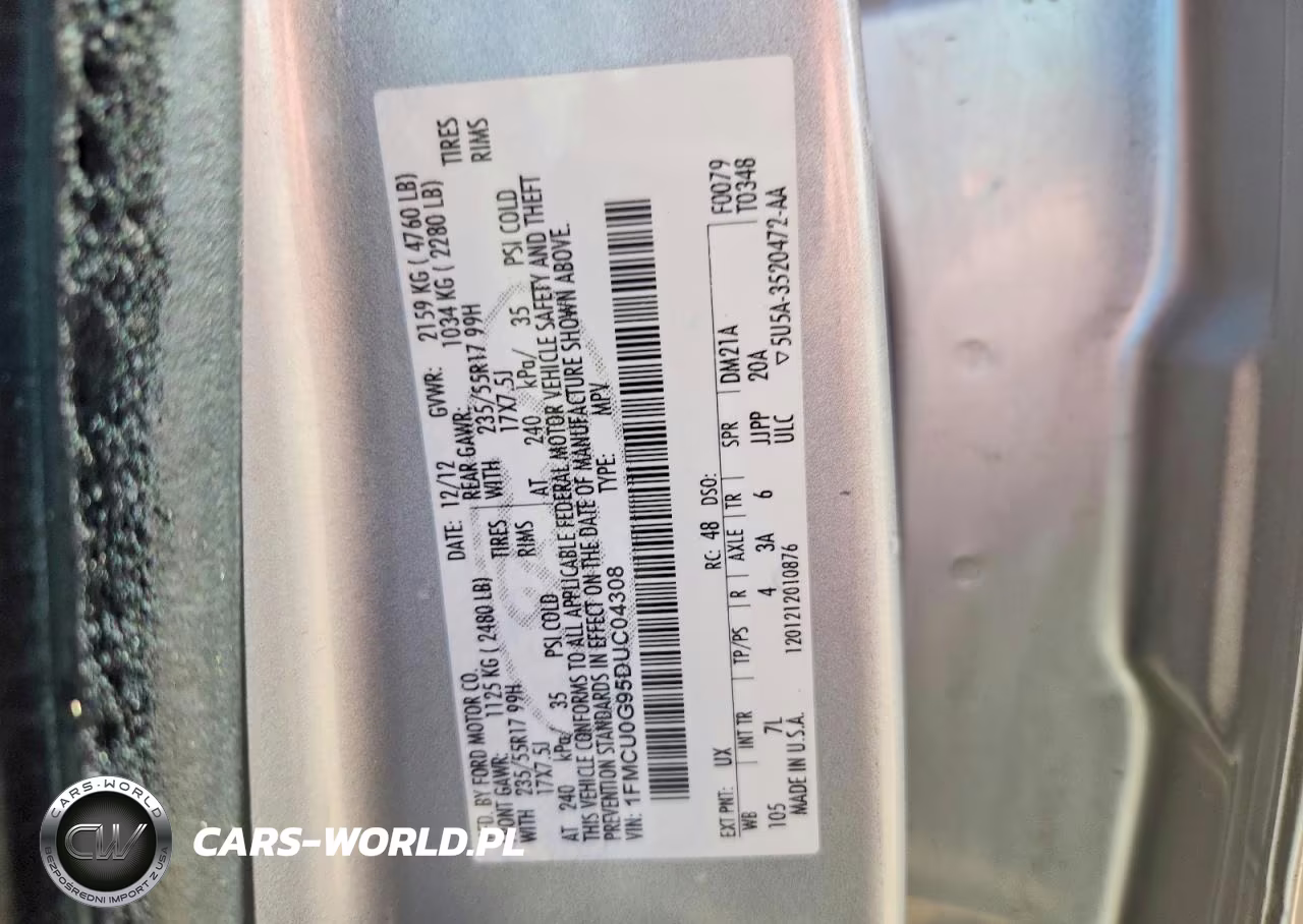 2013 Ford Escape Se VIN:1FMCU0G95DUC04308 - 12