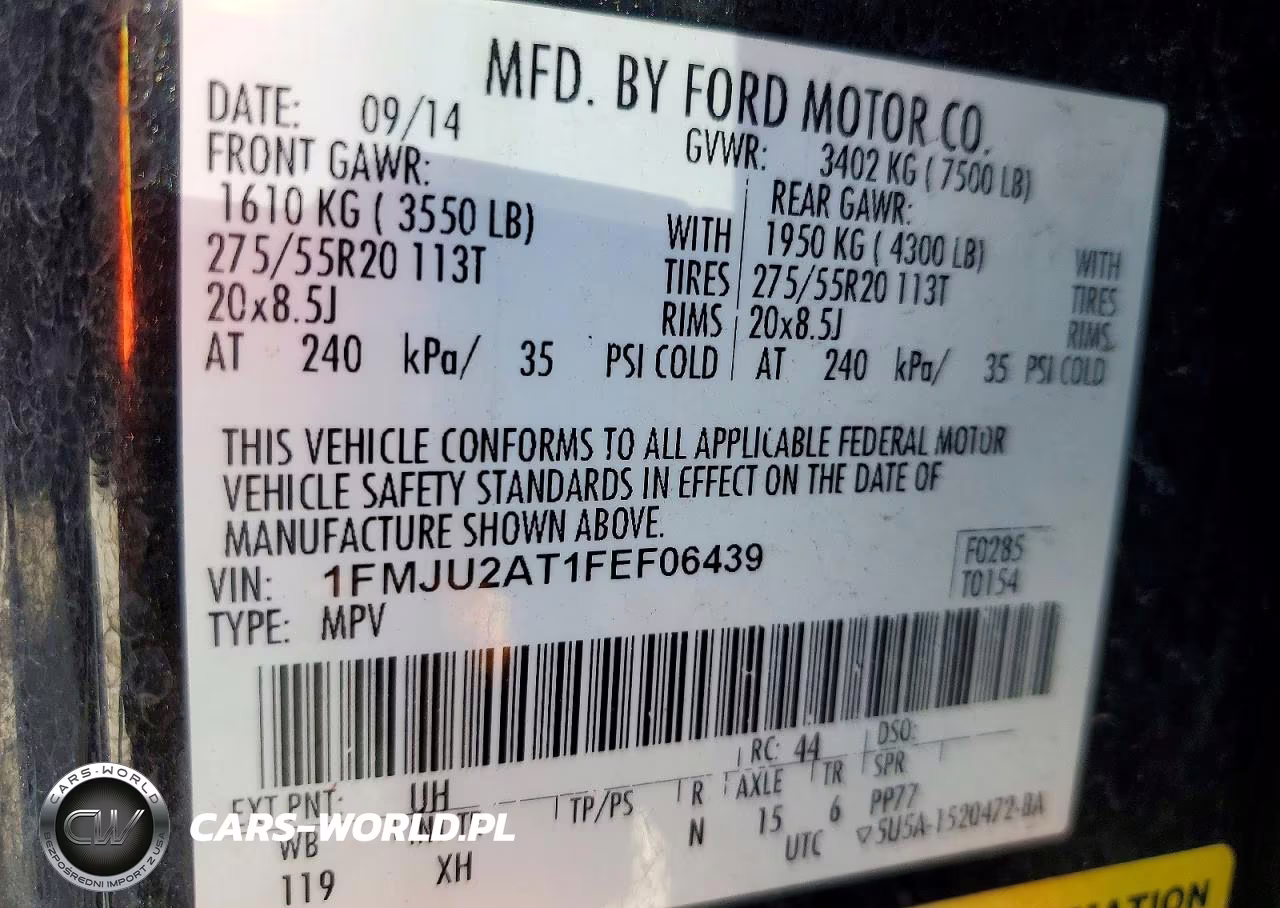 2015 Ford Expedition Limited VIN:1FMJU2AT1FEF06439 - 13