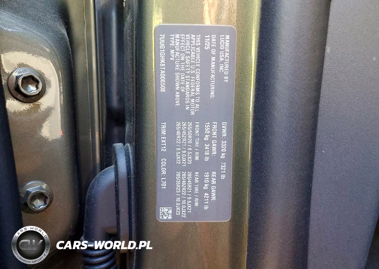 2026 Lucid Motors Gravity Grand Touring VIN:7UUG1GHK8TA006508 - 14