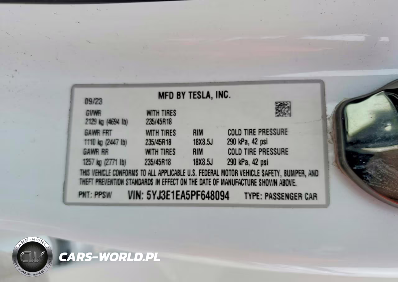 2023 Tesla Model 3 VIN:5YJ3E1EA5PF648094 - 12