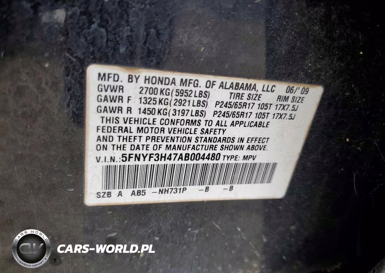 2010 Honda Pilot Ex VIN:5FNYF3H47AB004480 - 13