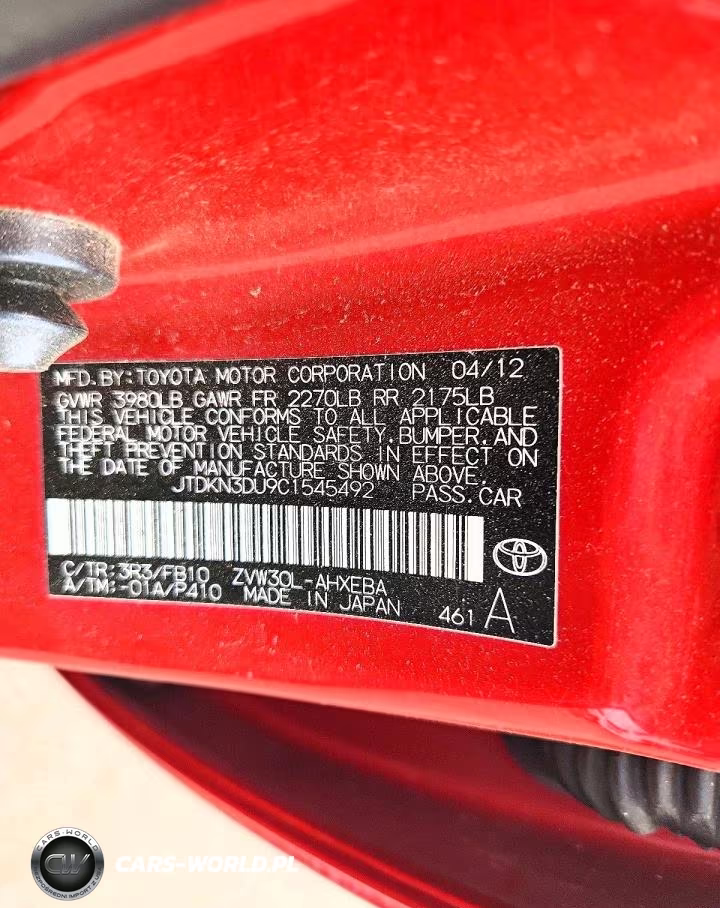 2012 Toyota Prius Two VIN:JTDKN3DU9C1545492 - 13