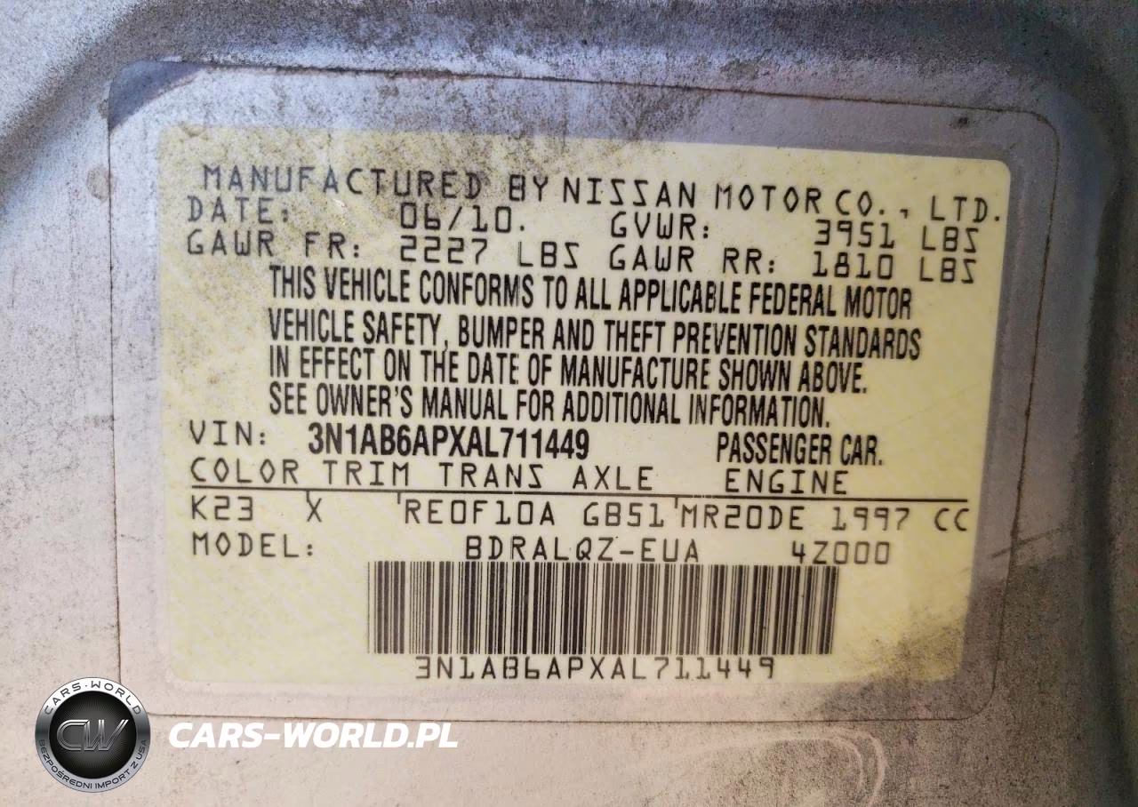 2010 Nissan Sentra 2.0 VIN:3N1AB6APXAL711449 - 13