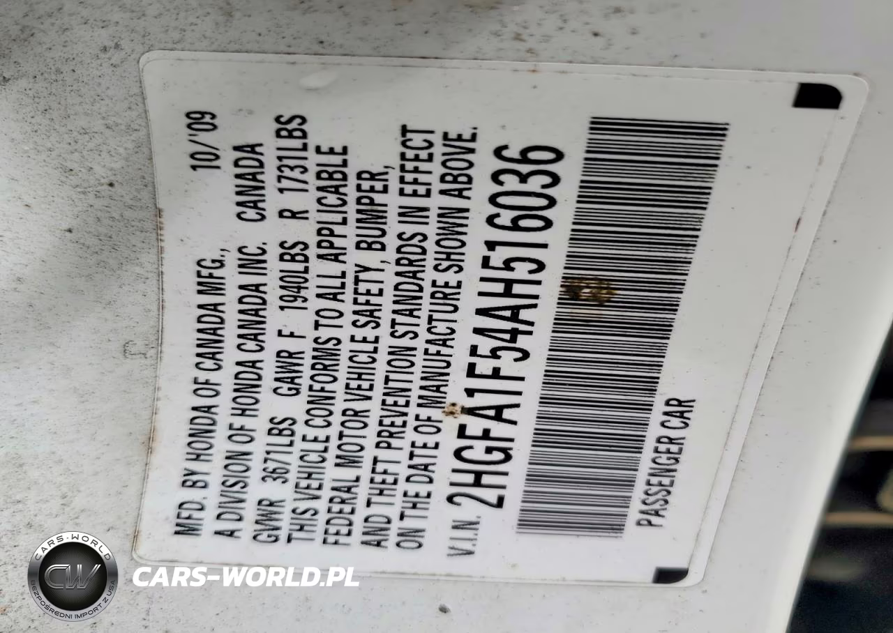 2010 Honda Civic Lx VIN:2HGFA1F54AH516036 - 13