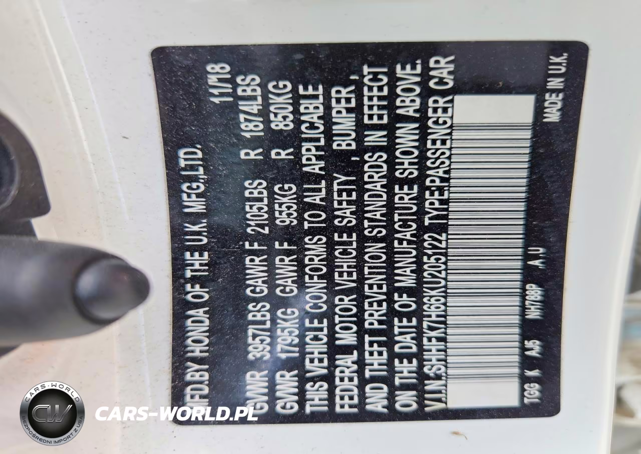 2019 Honda Civic Ex VIN:SHHFK7H66KU205122 - 12