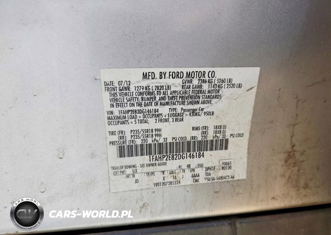 2013 Ford Taurus Sel VIN:1FAHP2E82DG146184 - 12
