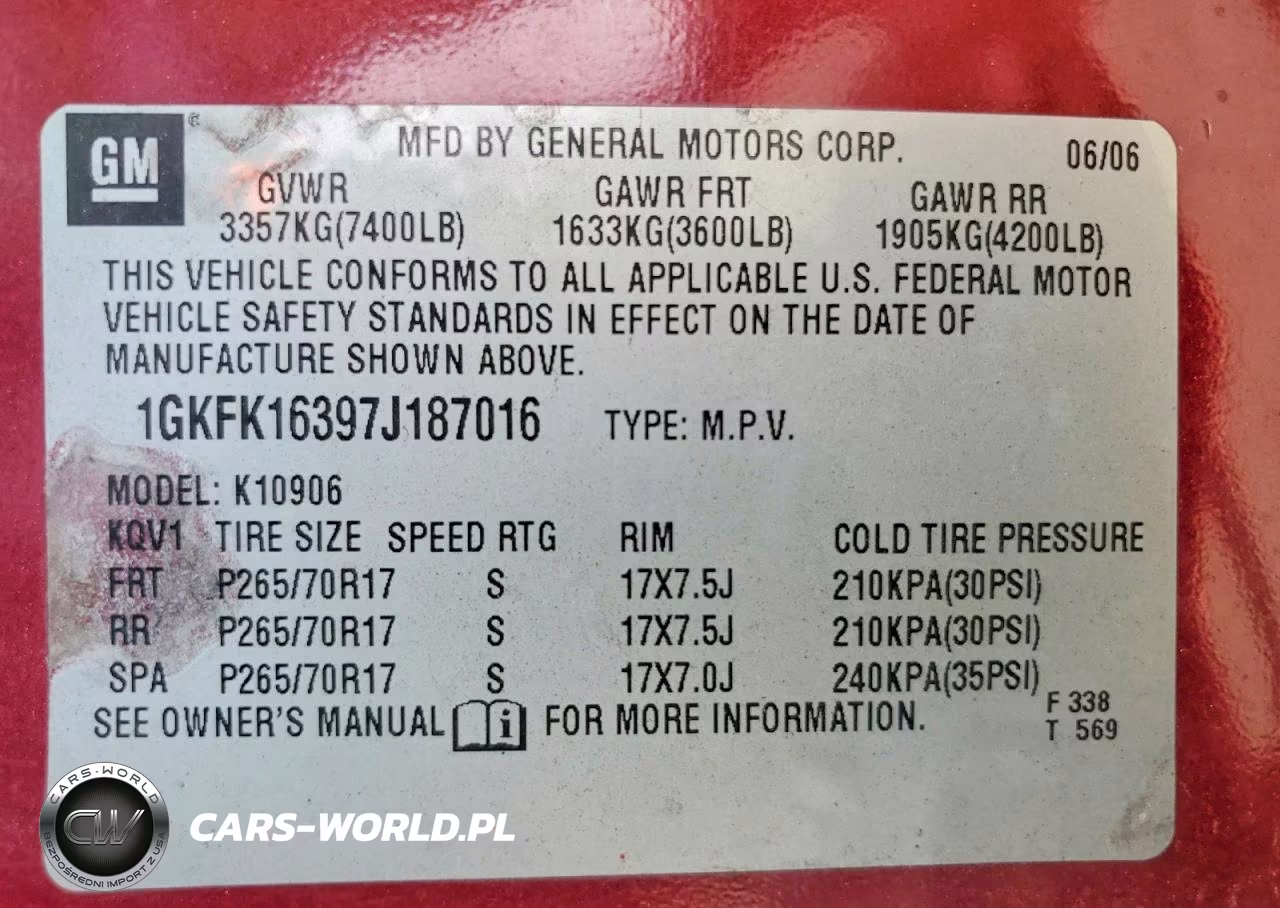 2007 GMC Yukon Xl K1500 VIN:1GKFK16397J187016 - 13