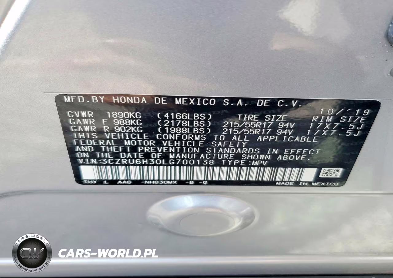 2020 Honda Hr-V Lx VIN:3CZRU6H30LG700138 - 13