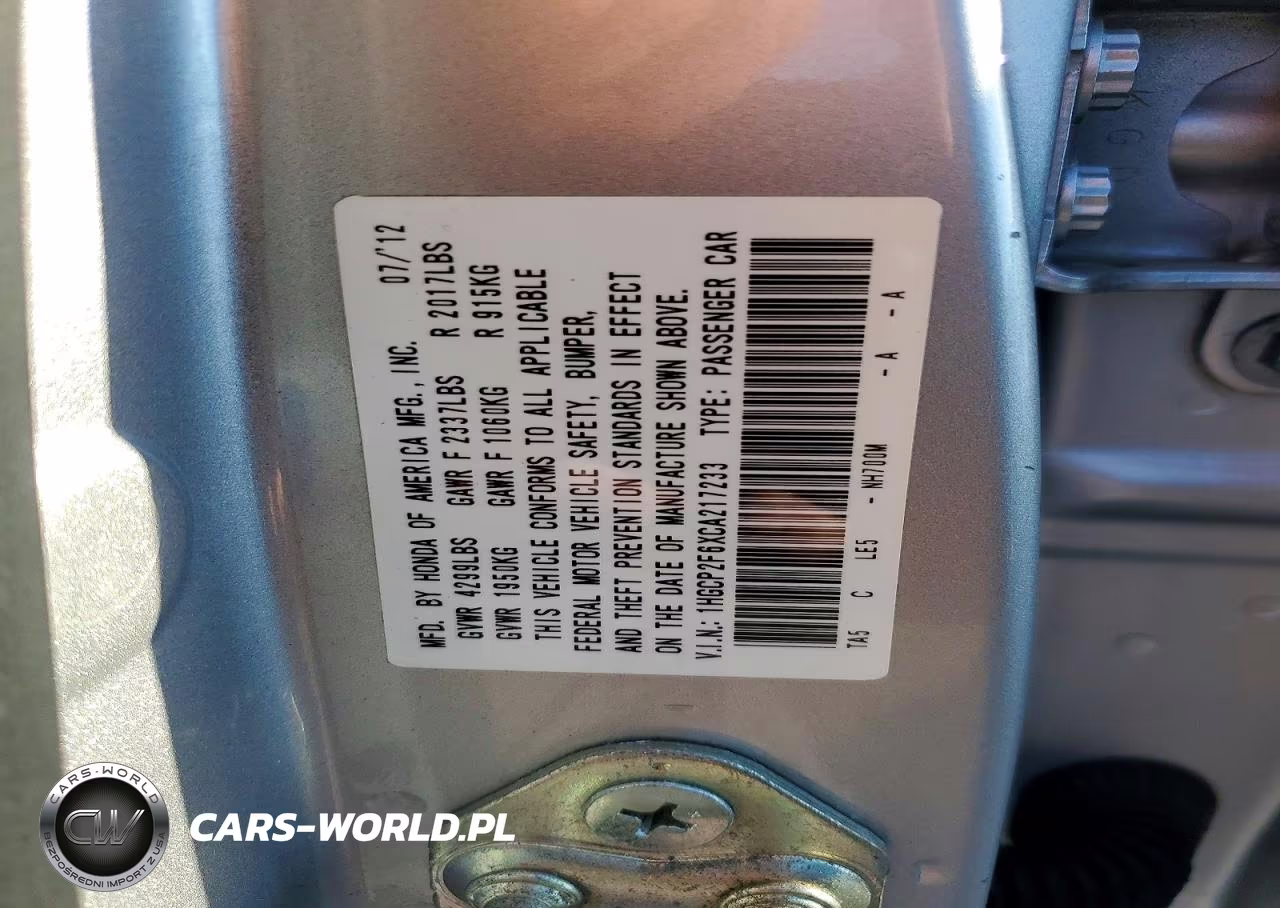2012 Honda Accord Se VIN:1HGCP2F6XCA217233 - 12