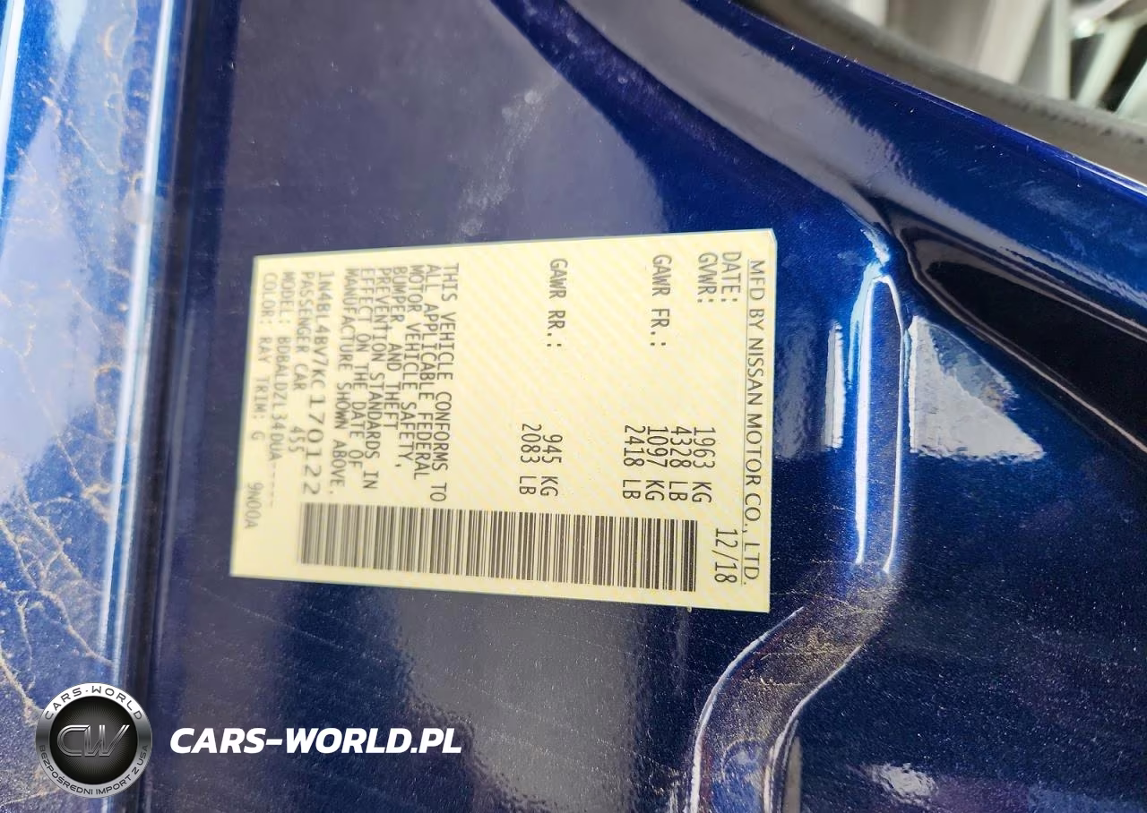 2019 Nissan Altima S VIN:1N4BL4BV7KC170122 - 12