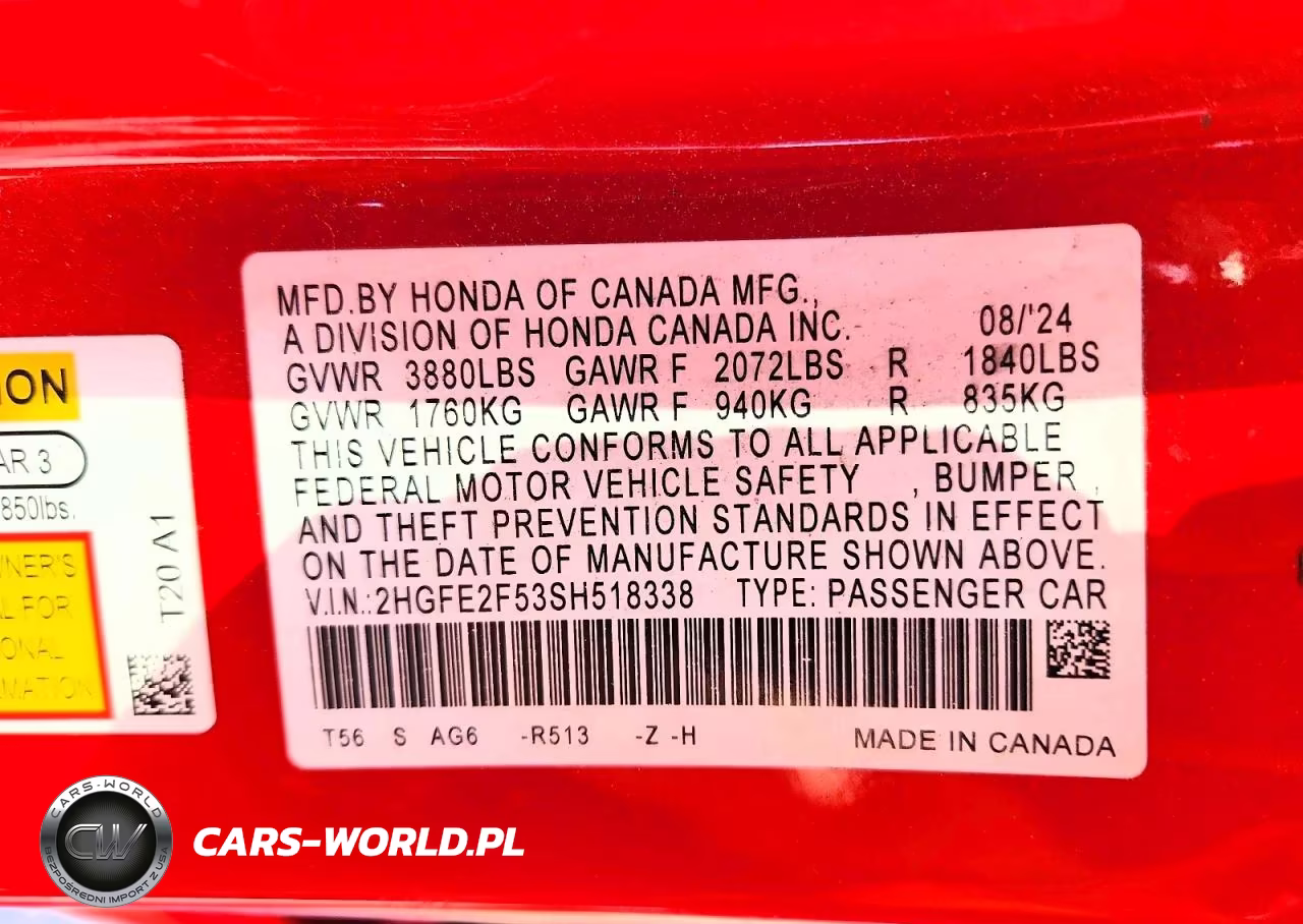 2025 Honda Civic Sport VIN:2HGFE2F53SH518338 - 12