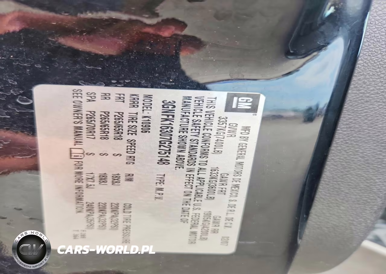 2007 Chevrolet Suburban K1500 VIN:3GNFK16307G275148 - 13