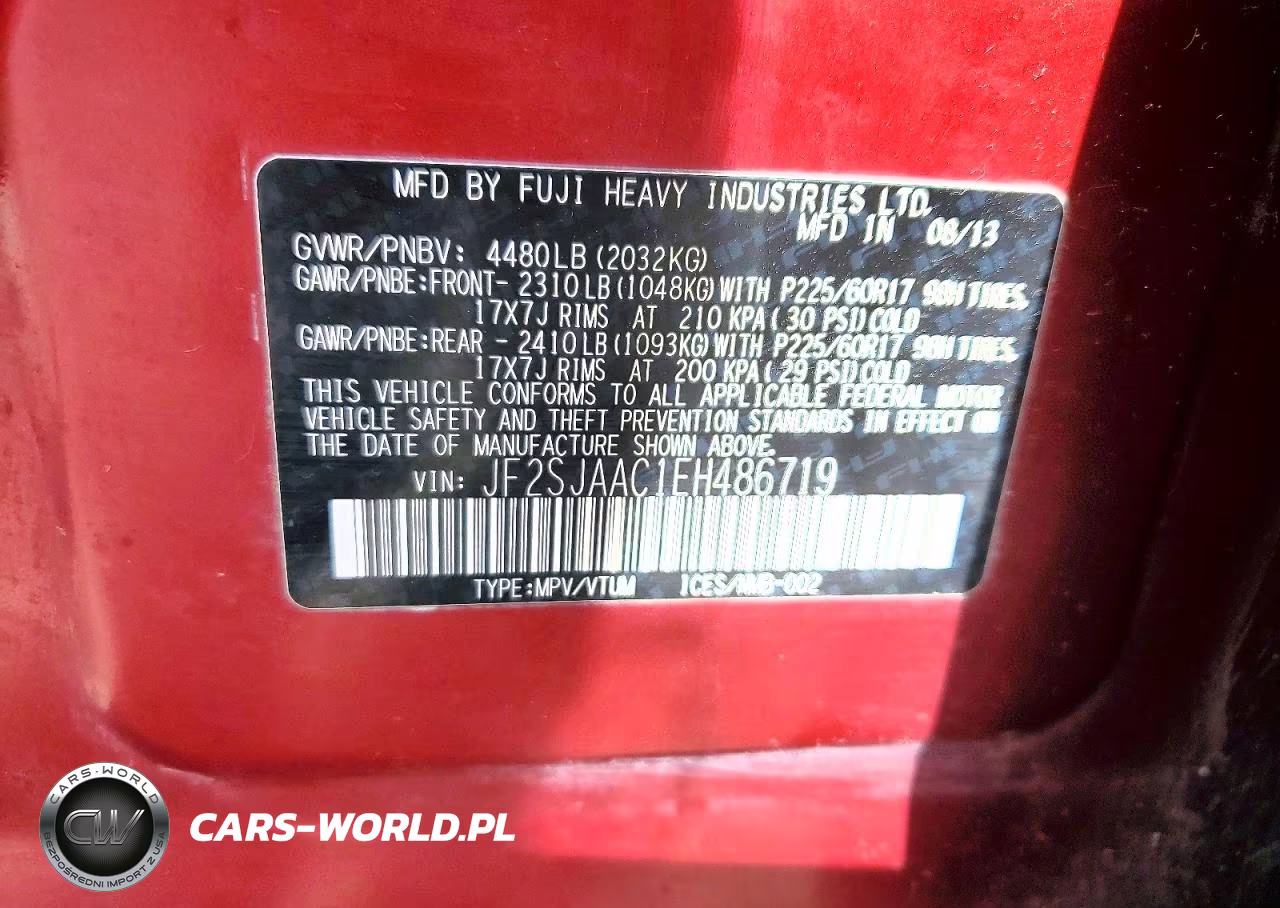 2014 Subaru Forester 2.5I VIN:JF2SJAAC1EH486719 - 13