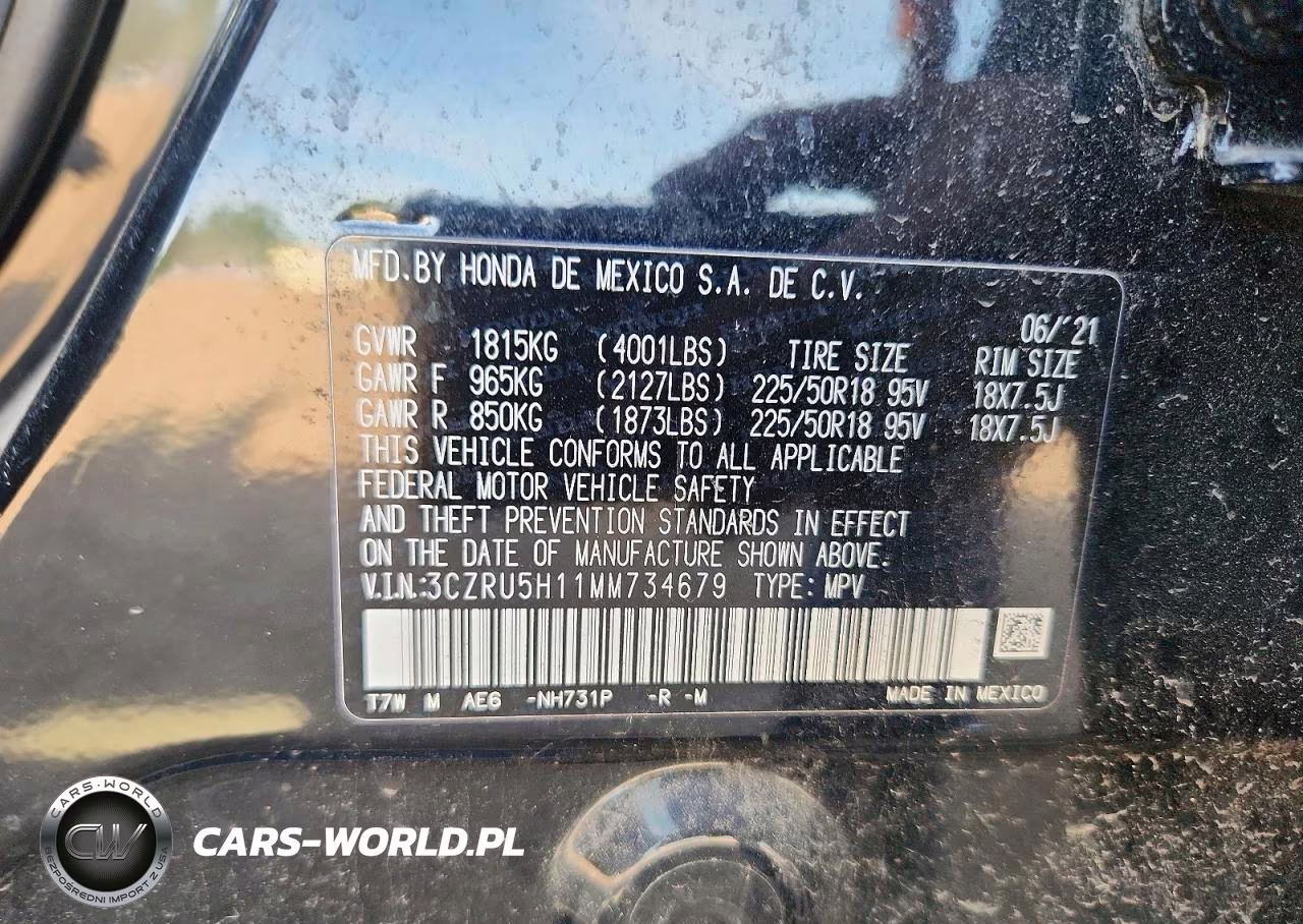 2021 Honda Hr-V Sport VIN:3CZRU5H11MM734679 - 13