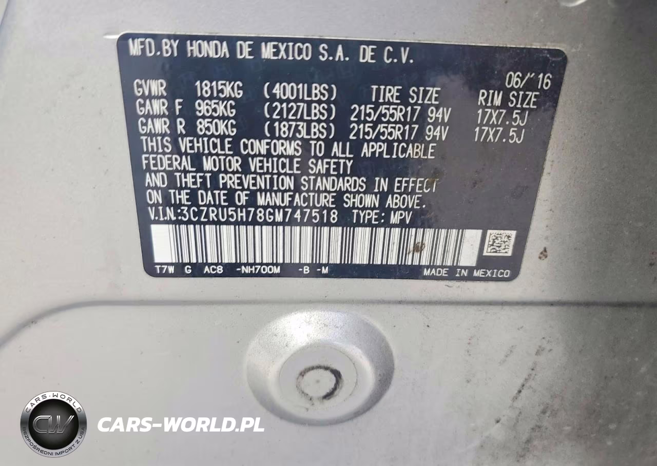 2016 Honda Hr-V VIN:3CZRU5H78GM747518 - 12