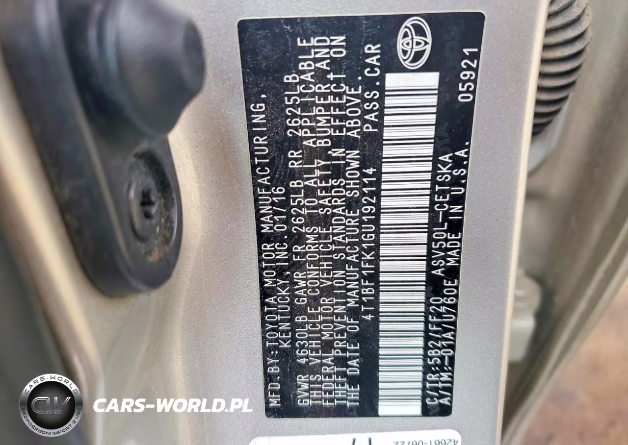 2016 Toyota Camry Se VIN:4T1BF1FK1GU192114 - 12