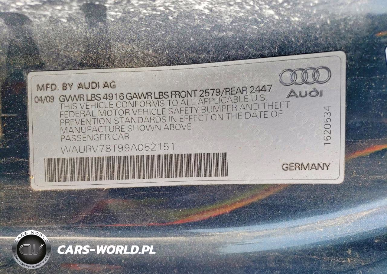 2009 AUDI S5 QUATTRO VIN:WAURV78T99A052151 - 12