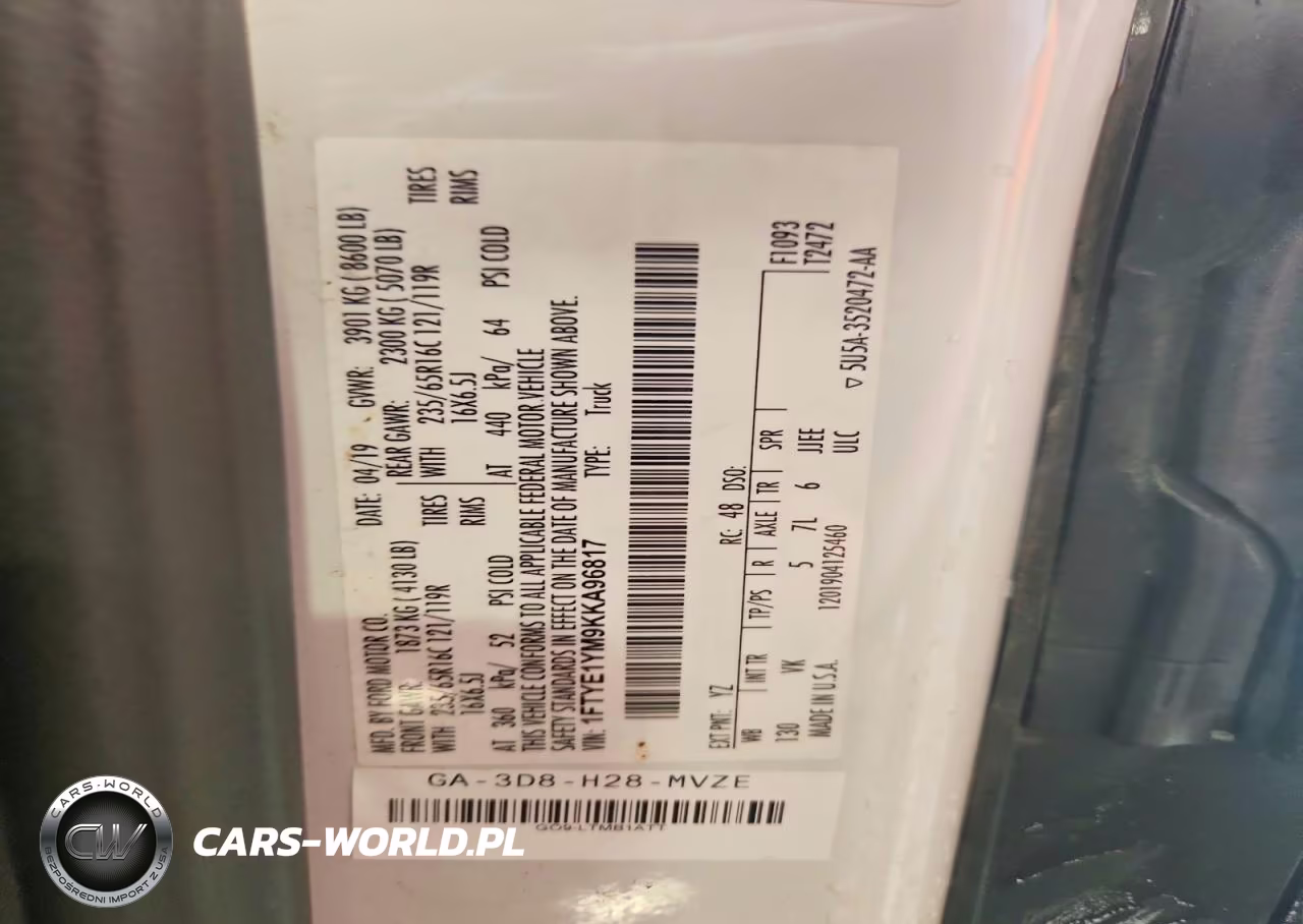 2019 Ford Transit T-150 VIN:1FTYE1YM9KKA96817 - 13
