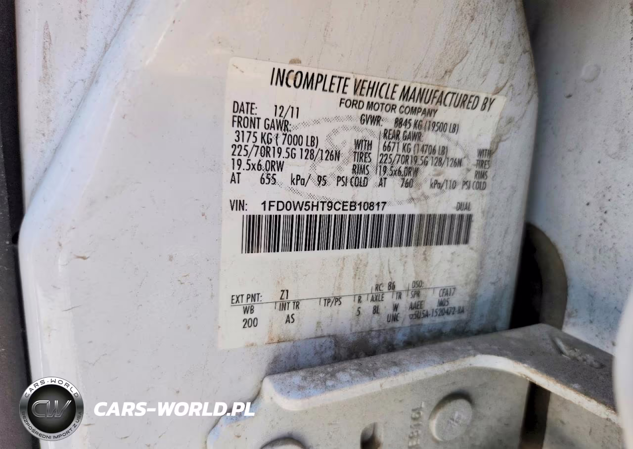 2012 Ford F550 Super Duty VIN:1FD0W5HT9CEB10817 - 12