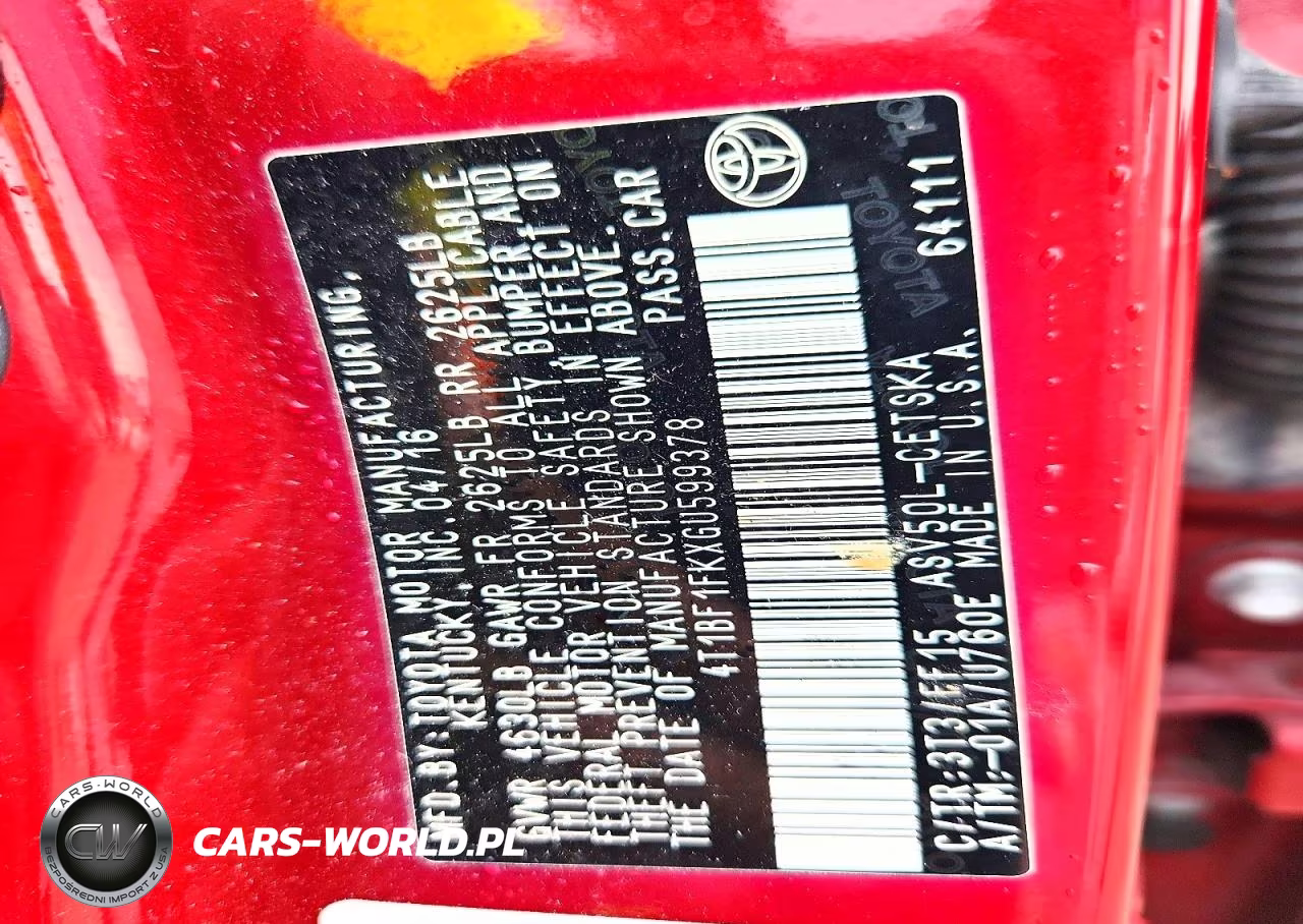 2016 Toyota Camry Se VIN:4T1BF1FKXGU599378 - 12