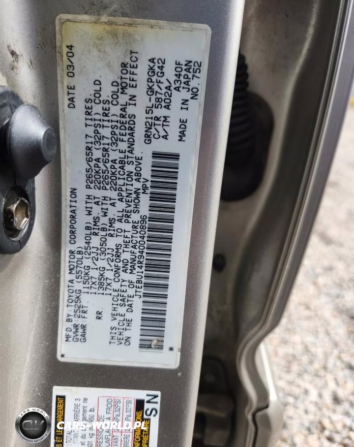 2004 Toyota 4Runner Sr5 VIN:JTEBU14R940040896 - 13