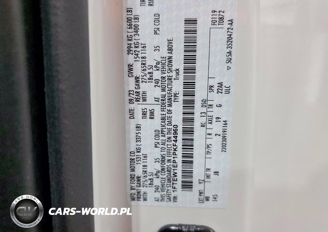 2023 Ford F150 Supercrew VIN:1FTEW1EP1PKF44960 - 12