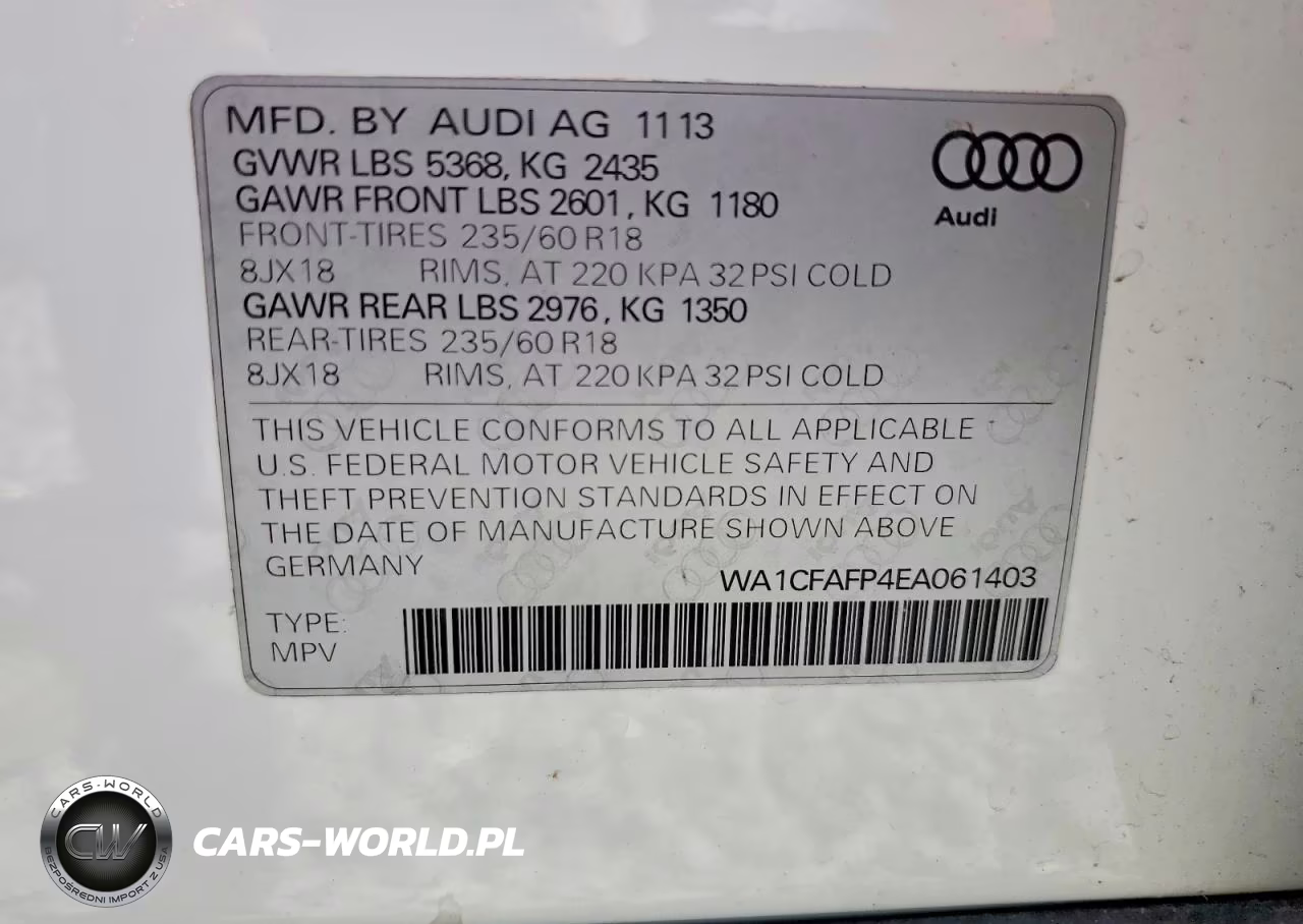 2014 Audi Q5 Premium VIN:WA1CFAFP4EA061403 - 13