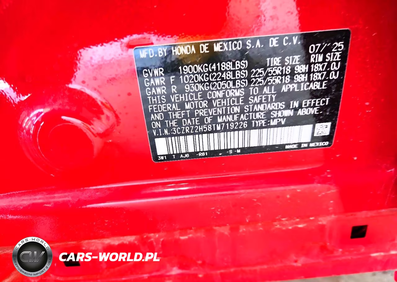 2026 Honda Hr-V Sport VIN:3CZRZ2H58TM719226 - 13