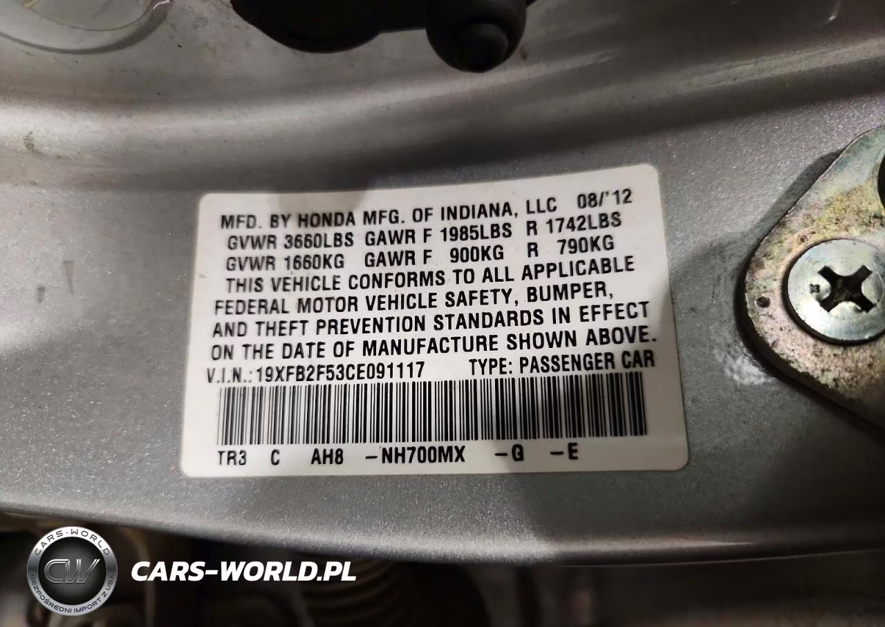 2012 Honda Civic Lx VIN:19XFB2F53CE091117 - 13