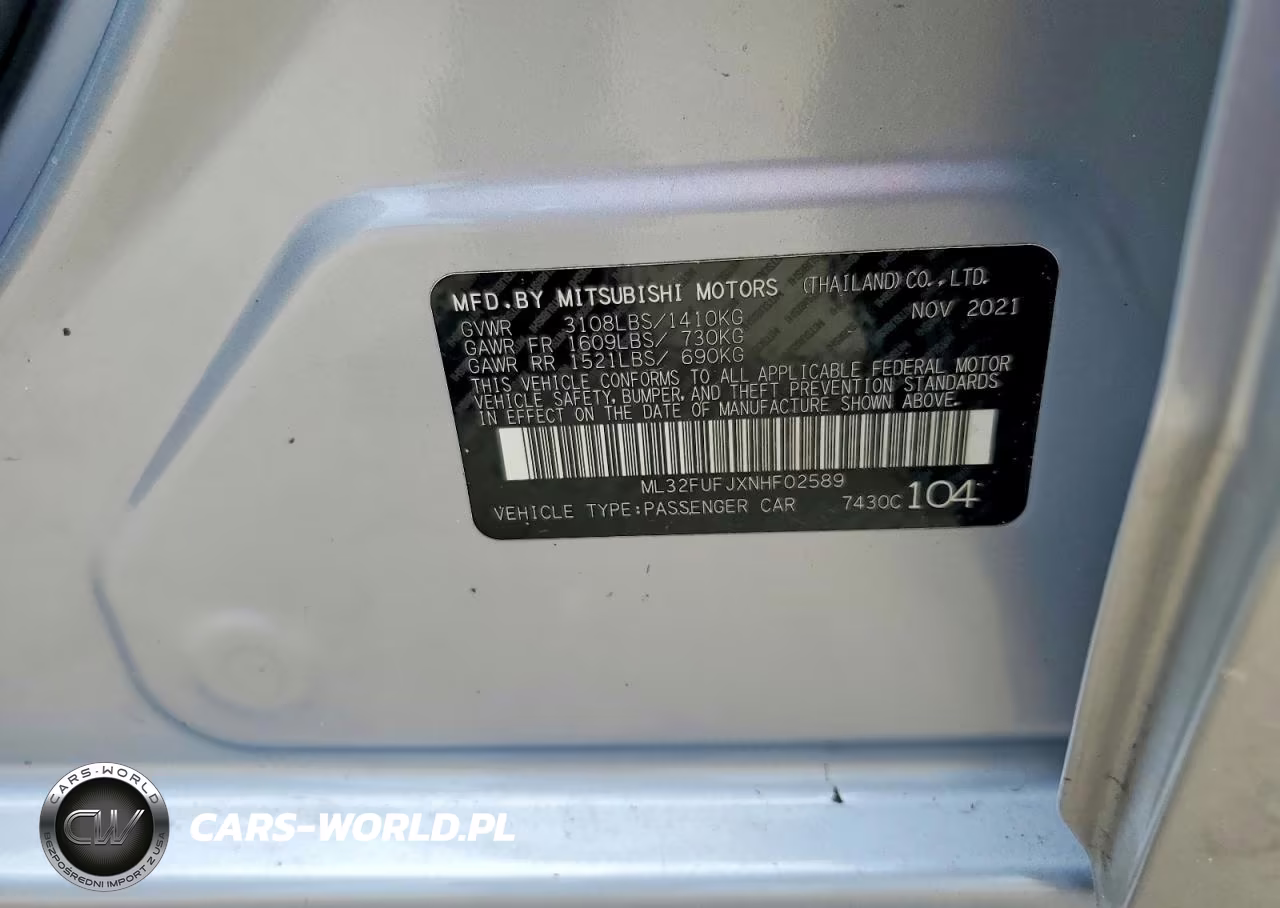 2022 Mitsubishi Mirage G4 Es VIN:ML32FUFJXNHF02589 - 12